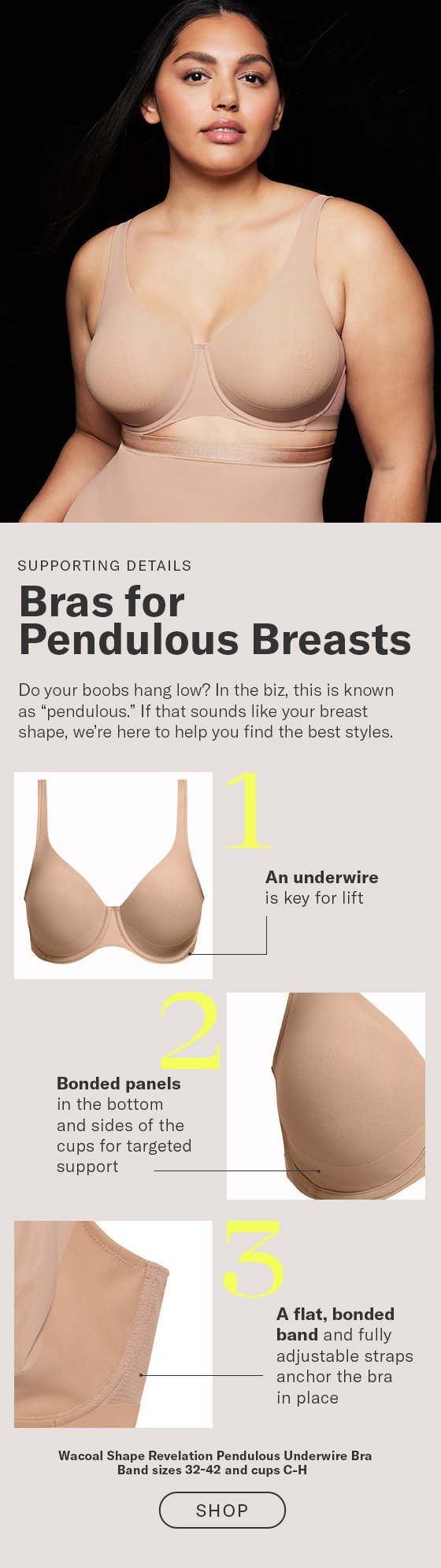 Wacoal Shape Revelation For Pendulous Breasts Underwire