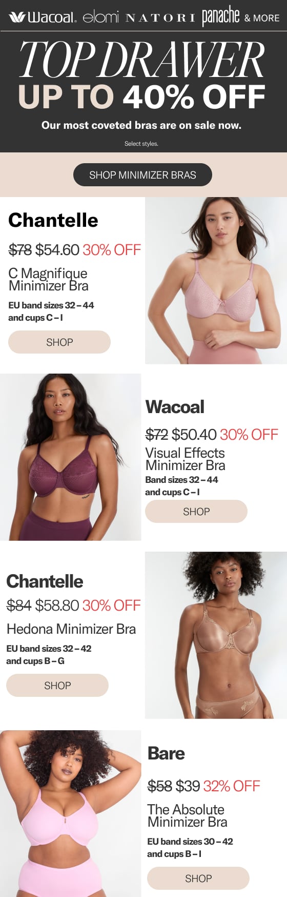 Up To 40% Off Minimizer Bras: Instantly Look Smaller - Bare