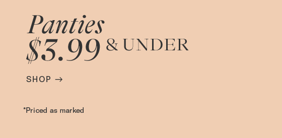 Panties $5.99 UNDER SHOP - *Priced as marked 