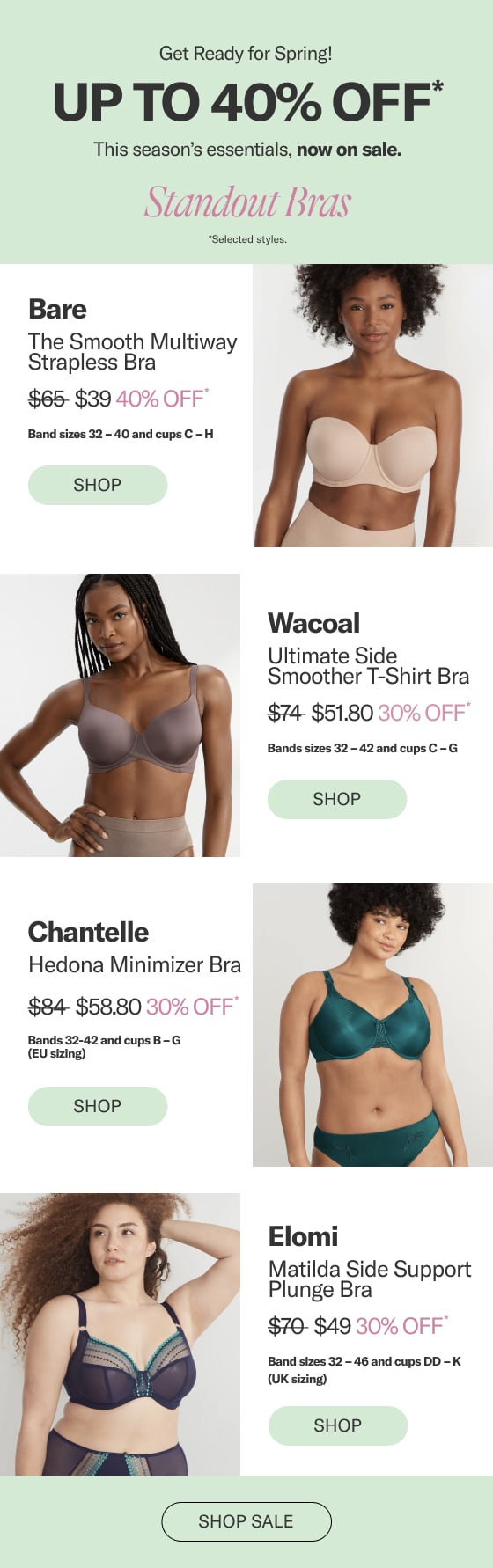 Bra Necessities - Just a few more hours to get 40% off All Bras in