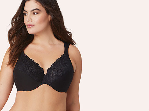 Woman in Glamorise underwire bra from Bare Necessities