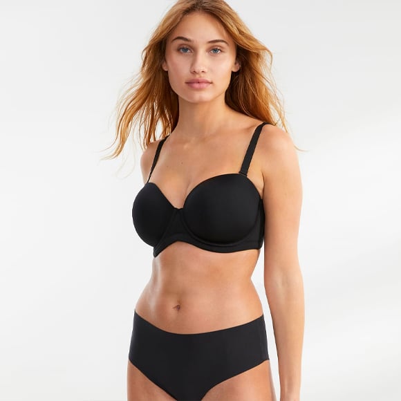 Only Hearts: Second Skins Strapless/Halter Convertible Bra - Black